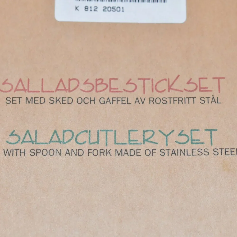 Vintage Sagaform salad servers with lettuce shaped handles